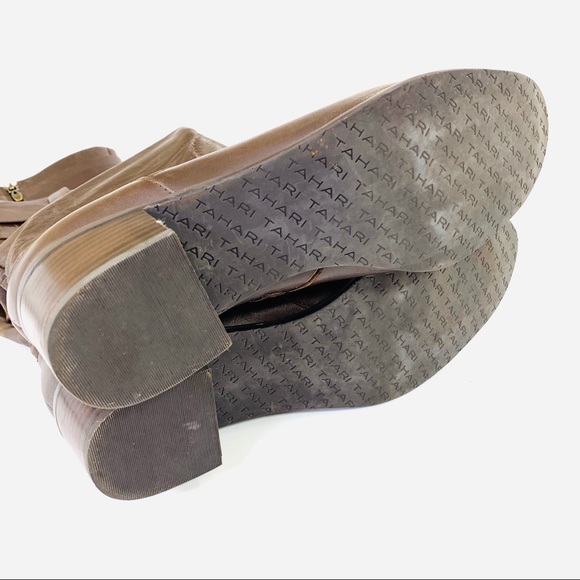 Tahari Kaley Boots Tall Heeled Leather Brown 11M - Picture 6 of 6